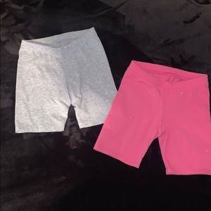 2 pairs Cat & Jack bike shorts gray and pink 5t